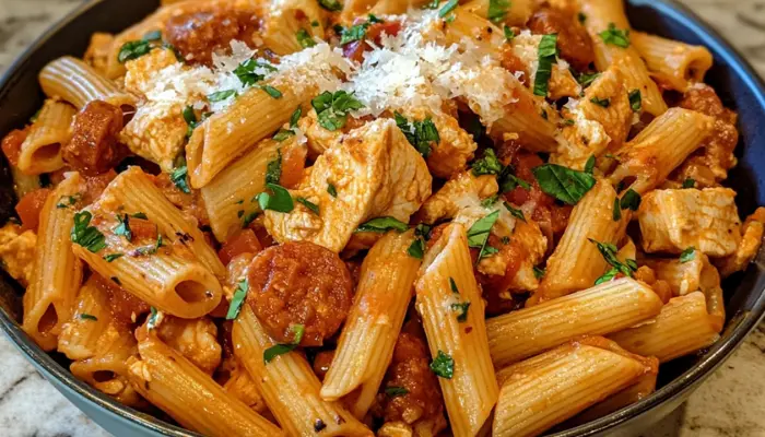 The Best Chicken and Sausage Pasta Recipe