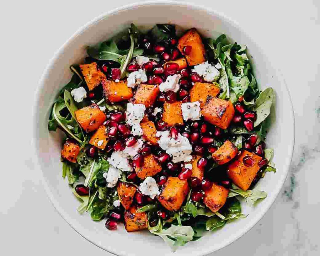 Roasted Butternut Squash and Pomegranate Salad