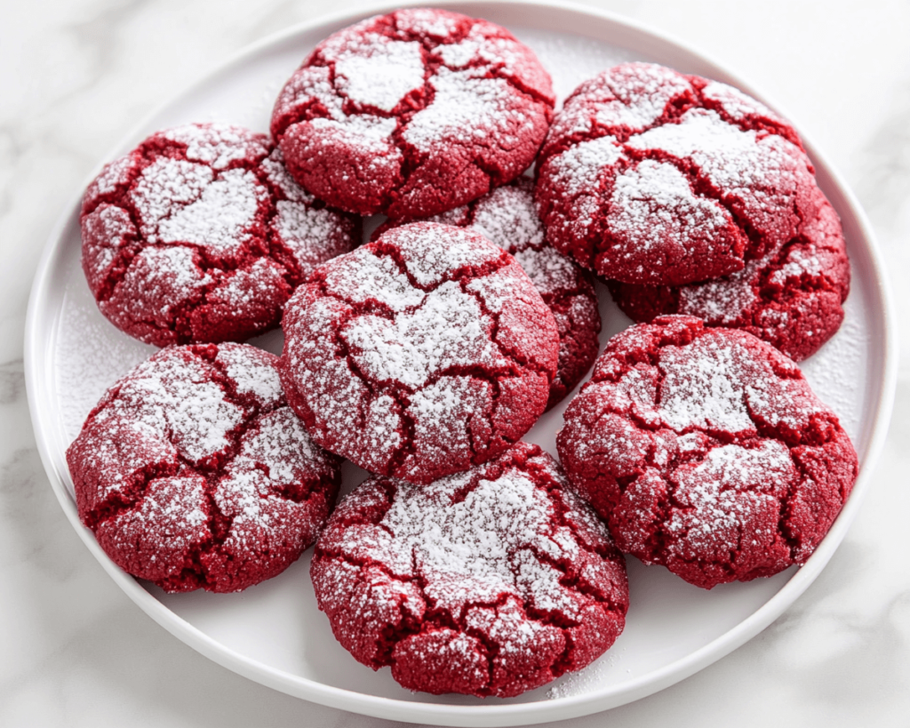 Red Velvet Crinkle Cookies