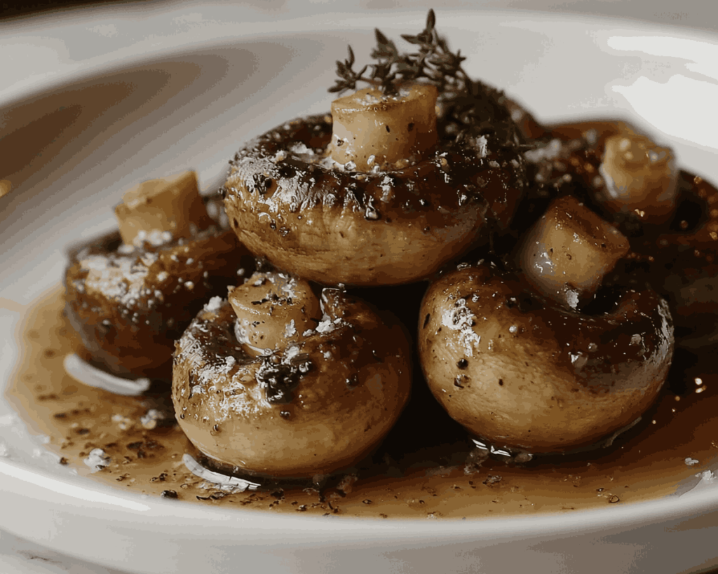 Roasted Mushrooms in Browned Butter, Garlic, and Thyme Sauce