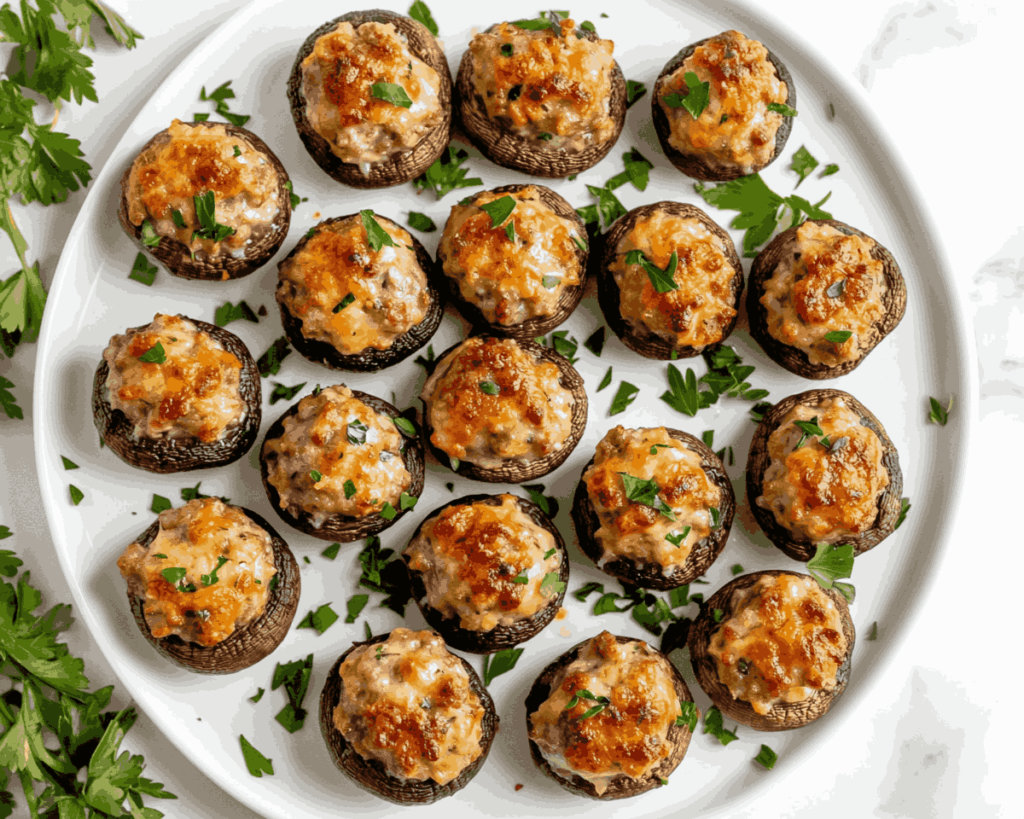 Stuffed Mushrooms with Sausage and Cream Cheese