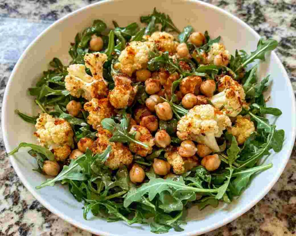 Roasted Cauliflower and Chickpea Salad