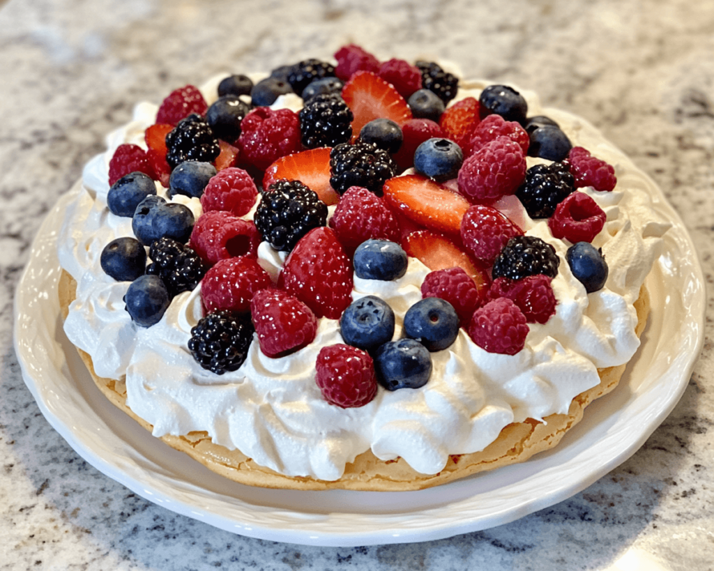 Pavlova with Fresh Berries