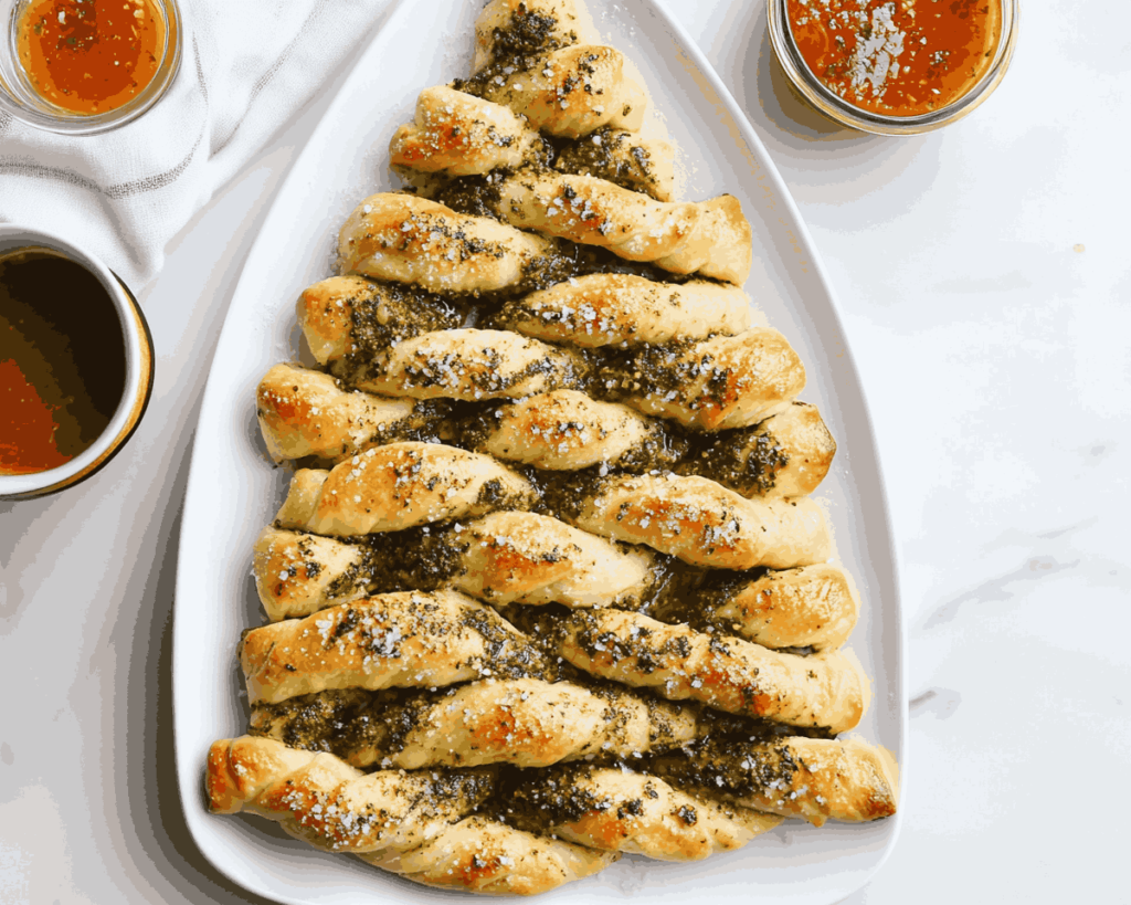 Pesto Christmas Tree Breadsticks