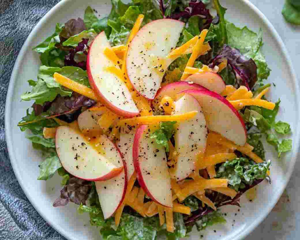 Apple and Cheddar Salad with Maple Dressing