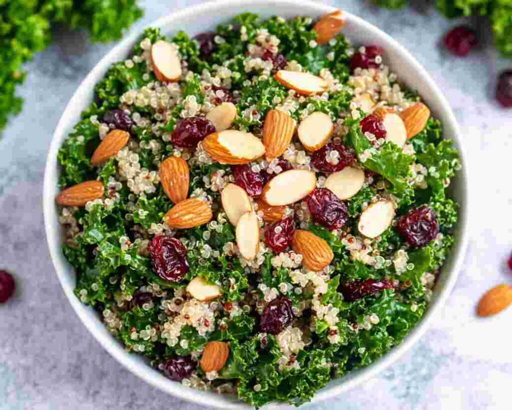 Kale and Quinoa Salad with Maple Tahini Dressing