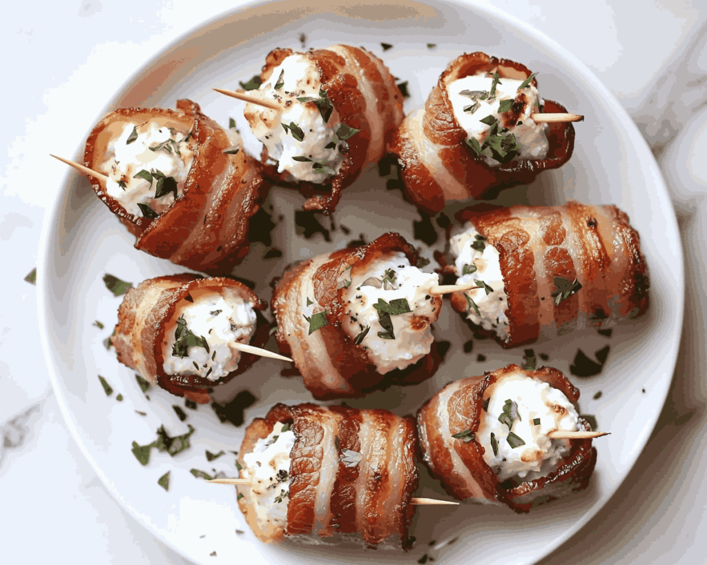 Bacon-Wrapped Dates with Goat Cheese