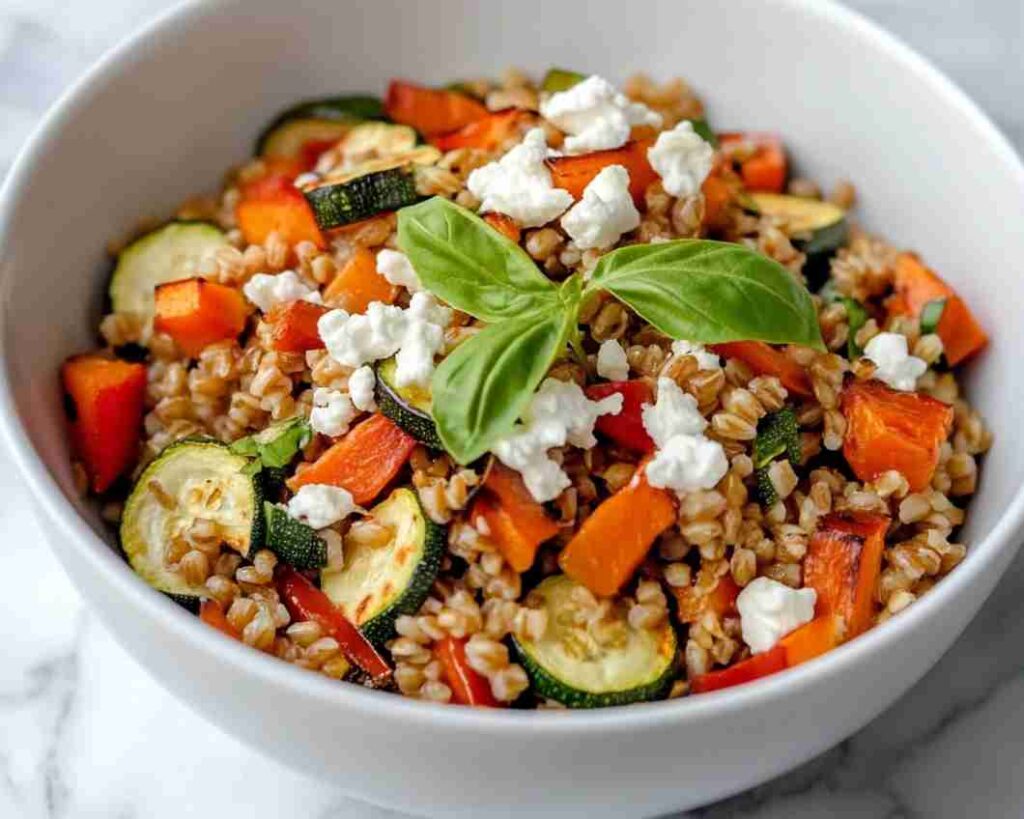 Warm Farro Salad with Roasted Vegetables