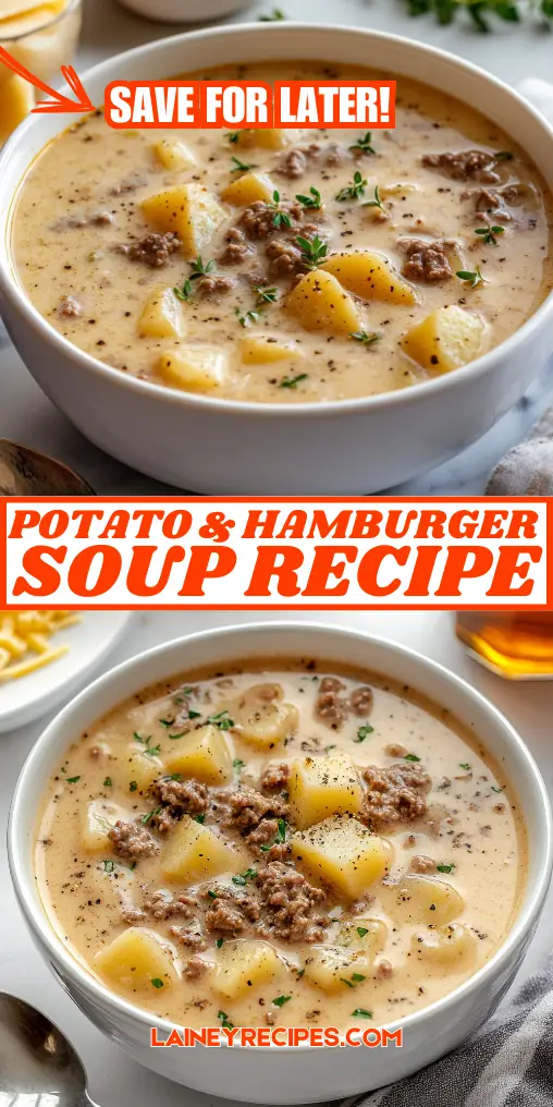 Creamy Potato & Hamburger Soup Recipe