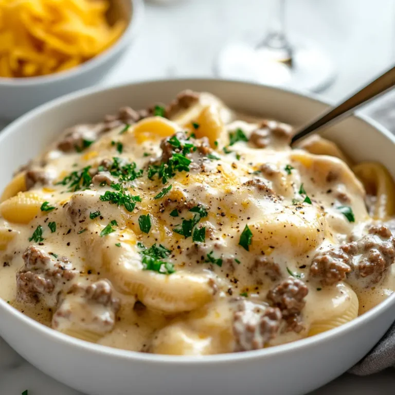 Creamy Beef and Shells Recipe